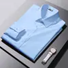 Camisa blanca de primavera para hombre de manga larga formal de negocios camisa profesional estilo coreano corte slim para dama de honor color liso camisa interior para traje