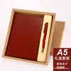 Caderno A5 Livro Logo Imprimível Livro de Registro de Reunião de Escritório Empresarial Bloco de Notas Livro de Couro Macio Espesso Impressão de Livros Atacado