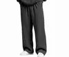 Calça Longa Esportiva Casual Simples de Cintura Ajustável com Cordão, Cor Sólida, Corte Reto Solto, Novo Estilo Europeu e Americano, Grelhado, Unissex