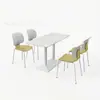 Mesas e Cadeiras de Cantina para Alunos Escolares, Refeitório para Funcionários de Fábrica de Empresa Comercial, Loja de Sobremesas e Chá com Leite, Conjunto de Mesa e Cadeiras de Jantar de Ardósia