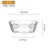 Cuenco de ensalada de cristal transparente Crown Phnom Penh con diseño de martillo gris ahumado, recipiente para guardar joyas, frutero grande y mediano.