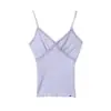 Camisola Acanalada con Ribete de Encaje 'Pure Desire' con Hermoso Diseño en la Espalda, Copas Integradas, Top Corto Ajustado
