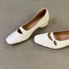 Edición Lancai~Zapatos cuadrados de tacón alto para mujer estilo francés, zapatos Mary Jane negros vintage elegantes con corte bajo para combinar con faldas