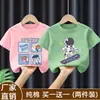 Nuevo Conjunto de Verano 2026 para Niños Pequeños: Camiseta de Manga Corta para Niños, Diseño de Dibujos Animados, Algodón Puro, Top Moderno para Bebé