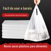 Saco Plástico Transparente Branco Descartável Bolsa de Mão para Alimentos Saco Tipo Colete PE Saco Colete Bolsa de Cintura Embalagem para Levar Bolsa Conveniente