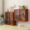 Gabinete de Almacenamiento Retro de Madera Maciza Montado en Pared para Sala de Estar, Cocina, Dormitorio, Cosméticos, Caja de Almacenamiento para Tazas de Agua, Estante de Exhibición, Gabinete de Exhibición de Cajas Misteriosas