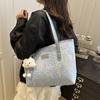 Bolso Grande Bordado en Lona para Mujer Otoño 2025 Nuevo Bolso de Hombro Gran Capacidad Casual Versátil Bolso Tote Bolso de Viaje