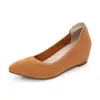 Zapatos de Frijol que Aumentan la Altura Interior Zapatos de Trabajo de Azafata Primavera y Otoño Zapatos de Trabajo Profesionales Negros Cómodos Suela Suave Zapatos de Cuña para Hotel Mujeres