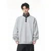 Moletom Casual da Moda Único Juvenil Estilo Americano Bloco de Cores Solto Novo Outono 2026 - Jaqueta de Algodão Chinês 400G