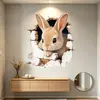 Conejo de Pascua Rompe Muro Decoración 3D para Centro Comercial 2027 Pegatinas Decorativas de Pared Autoadhesivas Removibles Embellecer Atmósfera
