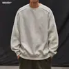 Moletom Masculino Gola Redonda Simples com Letras Estilo Americano para Primavera e Outono 2025 Moda Tendência Casual Versátil Jaqueta Masculina High Street
