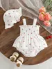Enterizo de Verano para Bebé con Dulce Estampado Floral, Mameluco sin Mangas para Niñas Pequeñas, Lindo Traje Triángulo para Gatear con Gorro