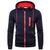 Sudadera con capucha y cremallera para hombre transfronteriza, chaqueta deportiva ajustada para primavera y otoño, forrada de forro polar y engrosada, adecuada para uso en grupo, estilo masculino