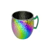 Fornecimento Transfronteiriço de Copos Moscow Mule, Copos de Coquetel de Aço Inoxidável, Copos em Formato de Tambor de Cobre Galvanizado Eletroliticamente Gravados, Taças de Vinho Personalizadas