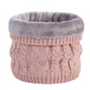 Bufanda cortavientos con forro polar para hombre y mujer Joker bufanda de lana trenzada color liso cuello cálido tejido al crochet venta al por mayor