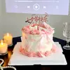 Decoración de pastel para el Día de San Valentín chino, letrero acrílico, moño, vela, accesorio de decoración para hornear de confesión de pareja