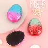 Popular Transfronterizo Electrochapado Dos Tonos Serie Diamante Peine Huevo Masaje Antinudos Moda Cáscara de Huevo Peine Alisado de Cabello Peine Portátil