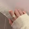 Versión coreana del diseño de nicho sentido 925 plata de ley anillo de viento frío mujeres no se desvanecen anillo abierto anillo joyería al por mayor