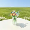 Arreglo de Flores Margaritas Pequeñas Esmaltadas Zibo, Ramo de Flores Esmaltadas, Jarrón, Adorno de Flores Preservadas, Manualidad para Decoración del Hogar