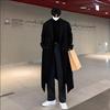 Abrigo de lana de moda coreana para hombre, otoño e invierno 2024, largo medio, por encima de la rodilla
