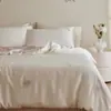 Juego de Cuatro Piezas de Lujo Ligero Clase A de Tencel Lenzing Bordado Floral con Borde Ancho Juego de Cama de Seda Helada para Verano