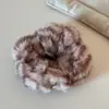 Faixa de Cabelo de Pelúcia Alta Elasticidade Outono e Inverno Faixa de Cabelo de Pelúcia Feminina High-End Estampa de Leopardo Prendedor de Cabelo Elástico Grande