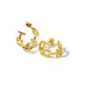 Moda moda personalidade banhado a ouro liso anel letra CHC pulseira combinação conjunto design simples acessórios atacado