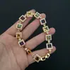Versa Simulación de Suministro Transfronterizo Joyería Dulce Turmalina Corindón Azul Color Esmeralda Pulsera Tesoro Femenina Chapada en 18k