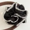 Goma para moño de malla de encaje de doble capa estilo coreano con sentido del diseño y elegante accesorio para el cabello