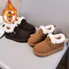 Zapatos grandes de algodón para niñas 2026 nuevo modelo de invierno niños felpa engrosada cálidos zapatos Birkenstock niños botas de nieve mocasines