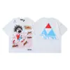 26Ss Nueva Moda de Verano Estilo High Street Camiseta Holgada de Manga Corta Lavada y Desgastada con Estampado