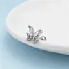 Aretes Perforados de Acero de Titanio Verticales para Agujeros de Oreja Aretes de Hélice de Acero Inoxidable con Circonita Joyería para Piercings Aretes de Flor para Labio con Rosca Externa