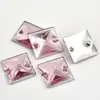 Resina Cuadrado Cosido a Mano Pedrería Fondo Plano Doble Agujero Hebilla Plana Piedras Cosidas a Mano Decoración de Ropa DIY Accesorios de Joyería con Pedrería
