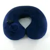 Almohada de cuello con boquilla de aire de presión cuidadosamente seleccionada, funda de terciopelo de cristal, núcleo de almohada de PVC, almohada para viajes al aire libre, almohada inflable, almohada en forma de U