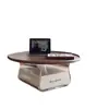Mesa de Café Retro Estilo Francés Crema para Apartamentos Pequeños, Redonda Acrílica Moderna para Sala de Estar del Hogar Combinación Simple Nuevo Modelo de Moda