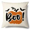 Funda de Almohada Halloween Calabaza Divertida Transfronteriza Amazon Estampado de Lino Funda Decorativa para Cojín de Sofá del Hogar