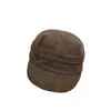 Gorra Militar Vintage Lavada con Estampado de Leopardo de Copa Plana para Mujer, Gorra de Trabajo Corta con Visera y Aspecto Desgastado y Rasgado, con Hebilla Metálica Ajustable en la Parte Posterior para Protección Solar