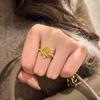 Anillo de Serpiente Rosa Dorada para Mujer Rosa Bailando con Serpiente Lujo Ligero Alta Sensación Este Año Regalo de San Valentín