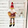Adornos Decorativos de Escritorio Navideños Postura Sentada Muñeco de Nieve Cuentas de Madera Piernas Largas Muñeca de Tela Muñeco Papá Noel Muñeco Ahora