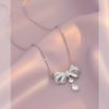 Joyería Longlongjin Nuevo Collar Colgante de Lazo de Plata S925 Europeo y Americano para Mujer Lujo Ligero Moda Diaria Venta al por Mayor