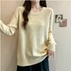 Ropa para mujer talla grande 2026 colección otoño nueva: camisa base simple y versátil de cuello redondo con botones y corbata, top de punto para mujeres con curvas