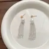 Aretes Largos con Borlas de Perlas de Agua Dulce para Mujer, Estilo Ins, Elegantes y Etéreos, Aretes de Lujo que Hacen que el Rostro se Vea Más Delgado, Accesorios con Estilo