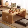 Mesa de Centro de Madeira Maciça, Mesa Pequena para Bay Window da Sala de Estar, Mesa Lateral Simples, Mesa Baixa para Quarto, Mesa Baixa para Sofá Tatami