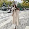 Abrigo de lana rosa para mujer Otoño e invierno 2023 Nuevo estilo coreano suelto de longitud media estilo Hepburn abrigo de lana