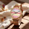 Popular Transfronterizo para Mujer Casual Correa de Cuero con Textura de Madera Esfera Digital Grande Reloj Rayado Retro Reloj para Estudiantes para Mujer