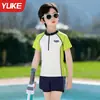 Roupa de banho infantil Yuke para meninos, maiô de duas peças para crianças mais velhas, modelo novo 2026 para jovens, roupa de banho profissional para treinamento