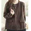 Sudadera térmica de canalé de 260 g para otoño e invierno, cálida, nueva moda elegante 2026, talla grande, capa base casual holgada