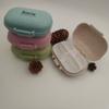 Macaron Palha de Trigo 6 Compartimentos 4 Compartimentos Caixa de Armazenamento Porta-Pílulas Conjunto de Armazenamento Opcional Multicor Ecológico e Durável Atacado de Fábrica