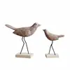 Adornos Creativos de Pájaros de Artesanía de Madera Retro Europeos Accesorios para Fotografía del Hogar Entrada Sala de Estar Aparador de Vino Decoración de Escritorio