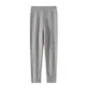 Estilo Textil de Lana Pura para Otoño e Invierno Leggings Cálidos de Color Sólido de Lana Pura para Niños Mayores